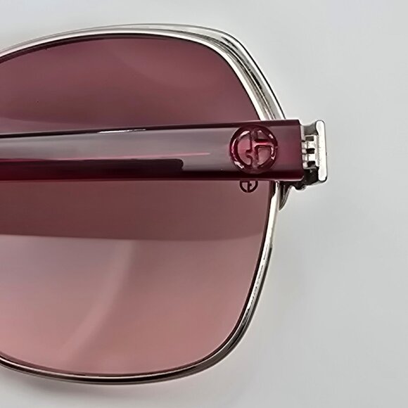 Giorgio Armani GA851/S Burgundy Silver Frame Brown Gradient Butterfly Sunglasses main image 11